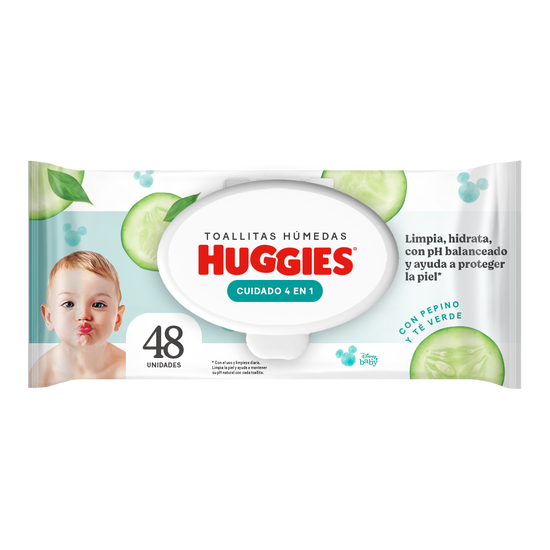 Toallitas Húmedas Huggies Cuidado 4 en 1, 48uds